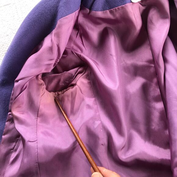 Vintage Stephanie Andrews 100% Wool Blazer Jacket Purple SZ 6 Small USA 90s Y2K - Picture 8 of 8